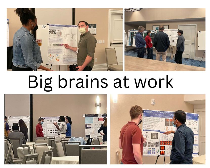 4 photos of retreat poster session