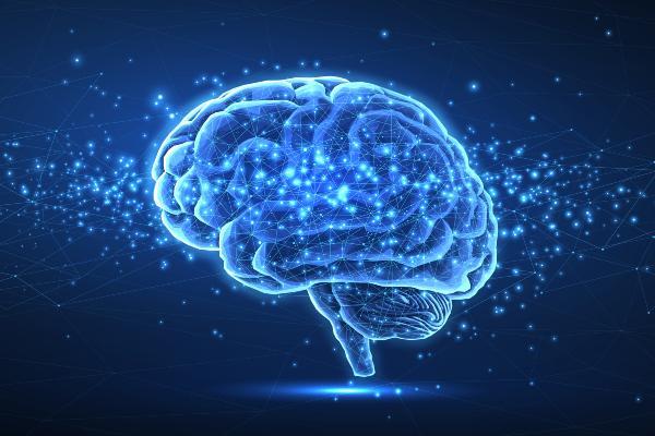 Blue brain with dotted connections
